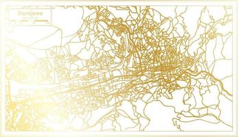 sarajevo bosnien och herzegovina stad Karta i retro stil i gyllene Färg. översikt Karta. vektor