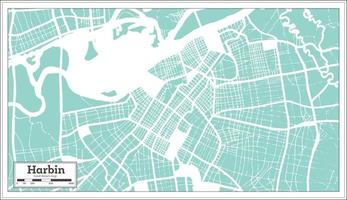 Harbin China Stadtplan im Retro-Stil. Übersichtskarte. vektor