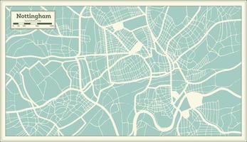 nottingham großbritannien großbritannien stadtplan im retro-stil. Übersichtskarte. vektor