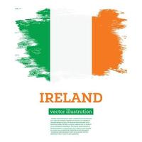 Irland-Flagge mit Pinselstrichen. Tag der Unabhängigkeit. vektor