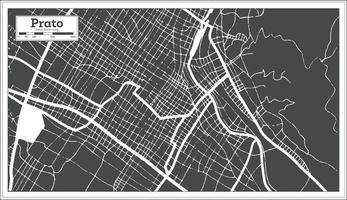 prato italien stadtplan in schwarz-weißer farbe im retro-stil. Übersichtskarte. vektor