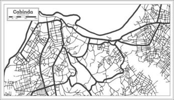 Cabinda Angola Stadtplan in schwarz-weißer Farbe im Retro-Stil isoliert auf weiß. vektor