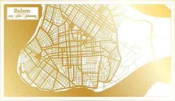 belem brasilien stadtplan im retro-stil in goldener farbe. Übersichtskarte. vektor