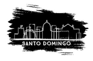 santo domingo Dominikanska republik stad horisont silhuett. hand dragen skiss. vektor