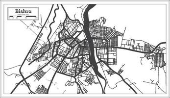 biskra algeriet stad Karta i retro stil i svart och vit Färg. översikt Karta. vektor