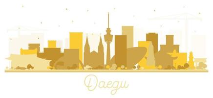 daegu südkorea city skyline silhouette mit goldenen gebäuden isoliert auf weiß. vektor