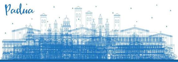 skizzieren sie die skyline der stadt padua italien mit blauen gebäuden. Vektor-Illustration. vektor