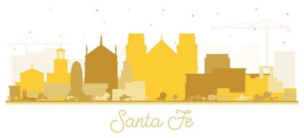 santa fe new mexico city skyline silhouette mit goldenen gebäuden isoliert auf weiß. vektor