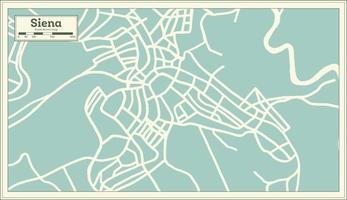 siena italien stadtplan im retro-stil. Übersichtskarte. vektor