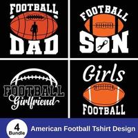 T-Shirt-Designvektor für Liebhaber des amerikanischen Fußballs. Verwendung für T-Shirts, Tassen, Aufkleber, Karten usw. vektor