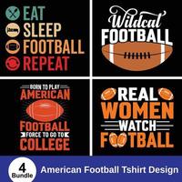 T-Shirt-Designvektor für Liebhaber des amerikanischen Fußballs. Verwendung für T-Shirts, Tassen, Aufkleber, Karten usw. vektor