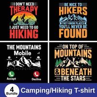 Camping, Wandern, Bergliebhaber-T-Shirt-Designvektor. Verwendung für T-Shirts, Tassen, Aufkleber, Karten usw. vektor