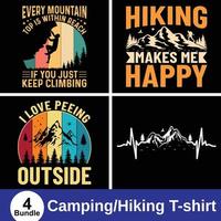 camping, vandring, berg älskare tshirt design vektor. använda sig av för t-shirt, muggar, klistermärken, kort, etc. vektor