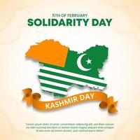 kashmir solidaritet dag bakgrund med en kashmir Karta och scarf vektor