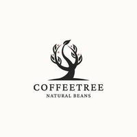 Kaffeebaum-Logo-Icon-Design-Vorlage flacher Vektor