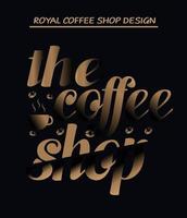 kaffe kunglig text design vektor