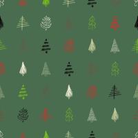 Nahtloses Muster mit handgezeichneten Weihnachtsbäumen. skizzierte Tannen. Winterurlaub-Doodle-Elemente. Vektor-Illustration vektor