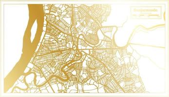 banjarmasin indonesien stad Karta i retro stil i gyllene Färg. översikt Karta. vektor