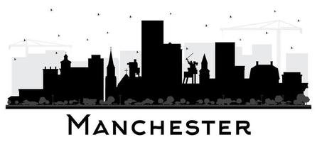 manchester new hampshire city skyline silhouette mit schwarzen gebäuden isoliert auf weiß. vektor