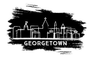 georgetown guyana stadt skyline silhouette. handgezeichnete Skizze. vektor