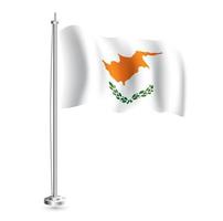 cypriot flagga. isolerat realistisk Vinka flagga av cypern Land på flaggstång. vektor