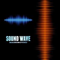 blå och orange skinande ljud vågform bakgrund med skarp toppar vektor