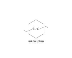 anfängliches ic feminines logo schönheitsmonogramm und elegantes logodesign, handschriftliches logo der ersten unterschrift, hochzeit, mode, blumen und botanik mit kreativer vorlage vektor