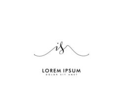 Initial ist feminines Logo-Schönheitsmonogramm und elegantes Logo-Design, Handschrift-Logo der Erstunterschrift, Hochzeit, Mode, Blumen und Pflanzen mit kreativer Vorlage vektor