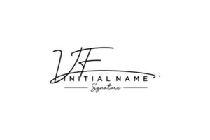 första vf signatur logotyp mall vektor. hand dragen kalligrafi text vektor illustration.