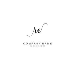 Initial Re Beauty Monogramm und elegantes Logo-Design, Handschrift-Logo der Erstunterschrift, Hochzeit, Mode, Blumen und Pflanzen mit kreativer Vorlage. vektor