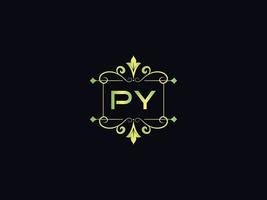 monogramm-py-luxus-logo, minimales py-buchstaben-logo-design vektor