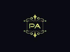 monogramm pa luxus logo, minimales pa brief logo design vektor