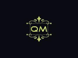 modernes qm-Logo-Symbol, schönes qm-Luxus-Buchstabenlogo vektor
