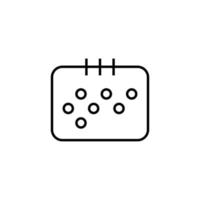 Kalenderzeilensymbol. Vektorzeichen gezeichnet mit schwarzer dünner Linie. editierbarer Strich. perfekt für ui, apps, webseiten, bücher, artikel vektor