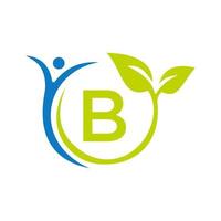 Buchstabe b Logo-Design für das Gesundheitswesen. medizinische Logo-Vorlage. Logo für Fitness und menschliche Gesundheit vektor