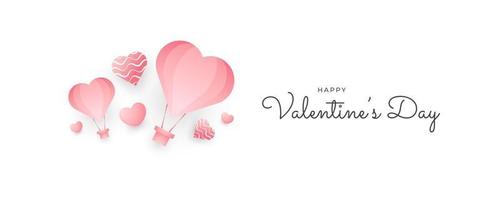 minimalistischer valentinstaghintergrund mit rosa herzballons, kann für poster-, banner- oder kartendesign verwendet werden. Valentinstag Typografie vektor