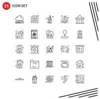 uppsättning av 25 modern ui ikoner symboler tecken för citadell rabatt brand märka märka redigerbar vektor design element