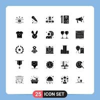 Stock Vector Icon Pack mit 25 Zeilen Zeichen und Symbolen für die Marketingplanung Hochzeitsentwicklung Codierung editierbare Vektordesign-Elemente