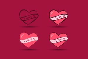 valentines dag element. valentines kärlek gåvor med band. vektor illustration