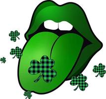 glückliche lippen glücklicher st patrick tag vektor