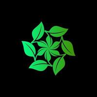 triangel återvinna med grön blad, återvinning ekologi, natur energi logotyp eller ikon design vektor