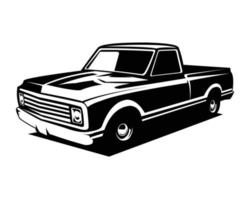 bäst silhuett chevy c10 lastbil industri logotyp. se från sida isolerat vit bakgrund. vektor illustration tillgängliga i eps 10.