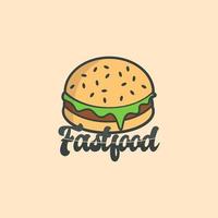 Hamburger-Fast-Food-Logo vektor