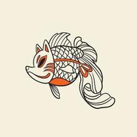 Koi-Fisch-Japan-Vektor-Illustration vektor
