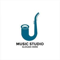 Musikinstrumente, verschiedene einfache Logo-Designs für Musikinstrumente für Jazz, Pop usw. Musik-Logo-Designs vektor