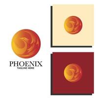 moderne flammende phoenix-logoschablonen-vektorillustration vektor