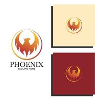 moderne flammende phoenix-logoschablonen-vektorillustration vektor