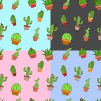 Cartoon-Symbol Kaktus endlose Musterhintergründe vektor