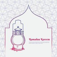 vintage laterne in handgezeichnetem design mit islamischem hintergrund für ramadan kareem-vorlage vektor