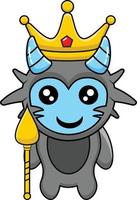 Yeti-König niedliche Monster-Charakter-Cartoon-Illustration vektor